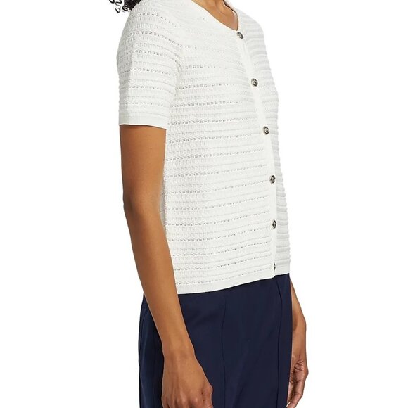 Elie Tahari Women's Button Cardigan XS White Knit Size XS New with Tag - Picture 2 of 7